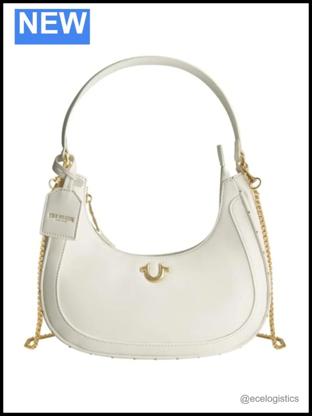 Faux Leather Crescent Hobo Bag With Adjustable Chain Strap